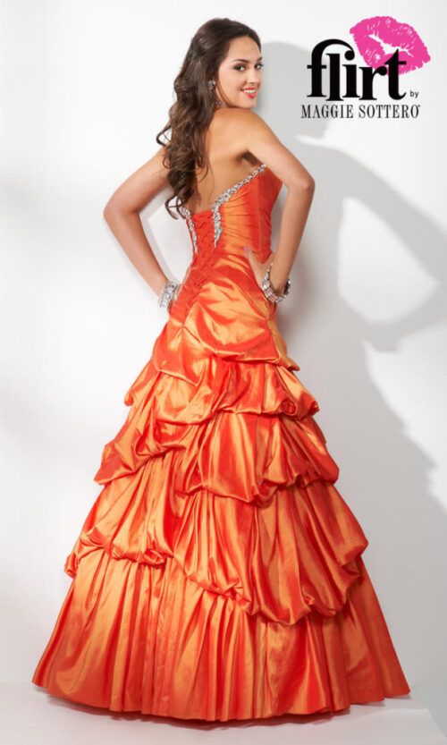 Flirt Prom báli ruha – P4657, clementine (hátul)
