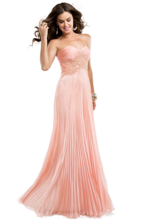 Flirt Prom báli ruha – P4801, soft mango (elöl)