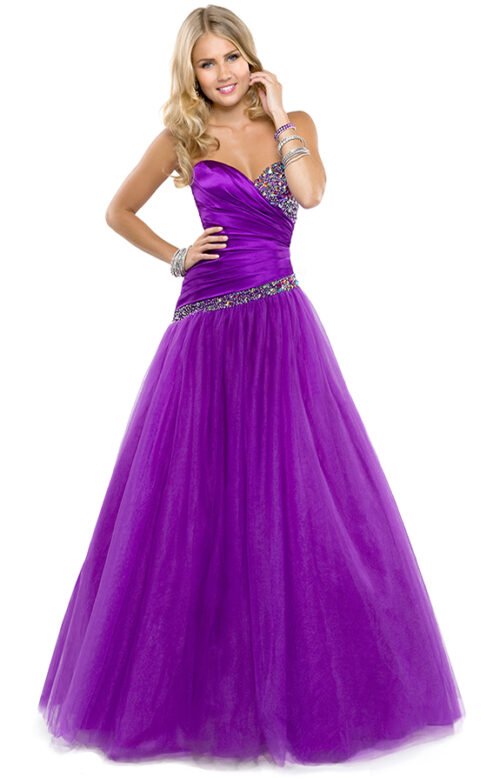 Flirt Prom báli ruha – P4803, purple passion (elöl)