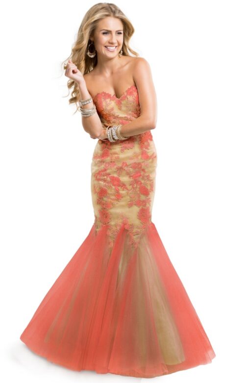 Flirt Prom báli ruha – P7899, coral light gold